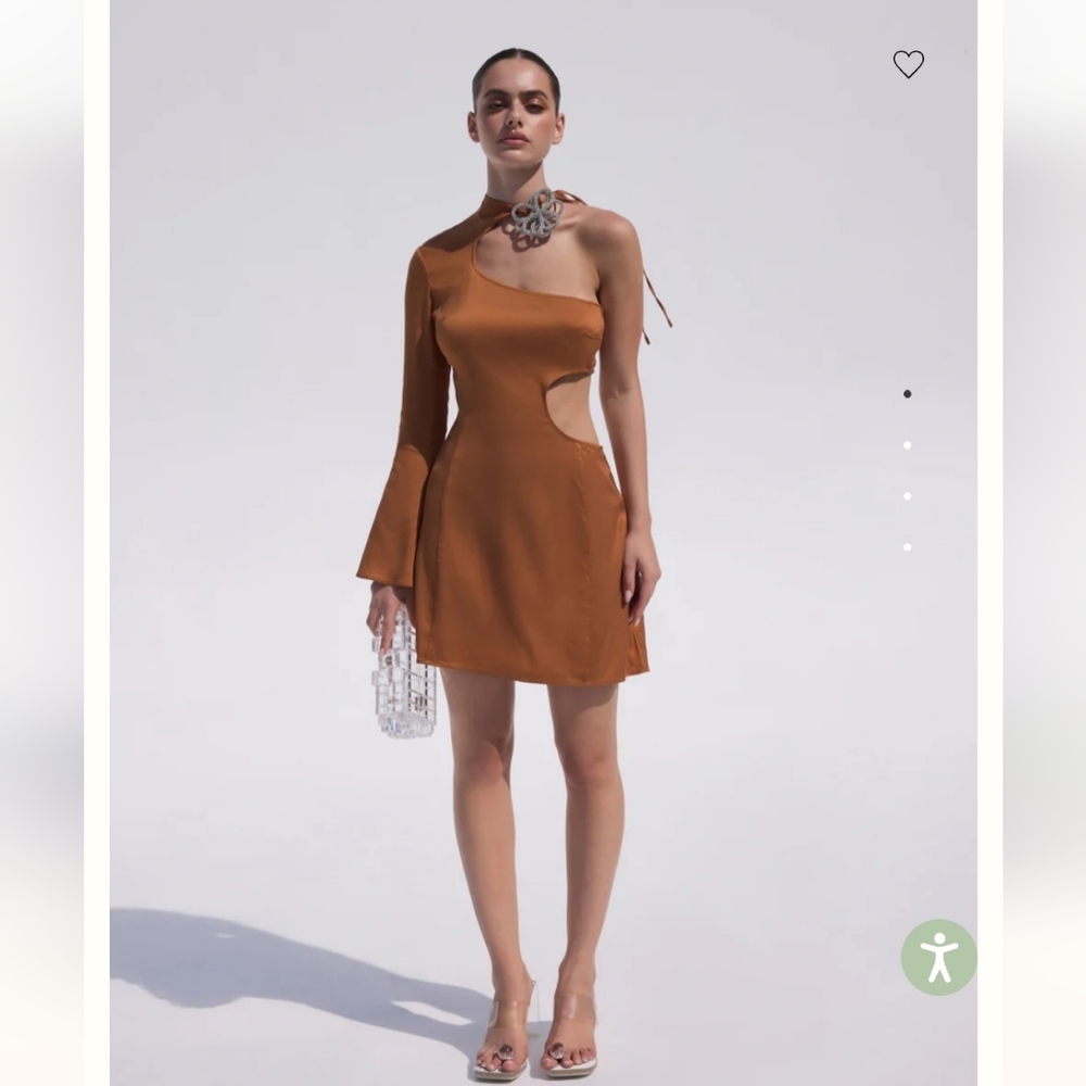 Cult Gaia Elegant Tan One-Shoulder Dress